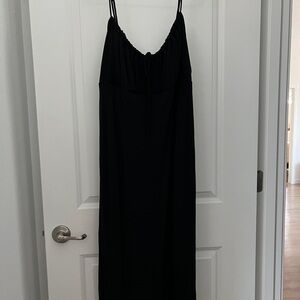 Black Maxi Milkmaid Dress